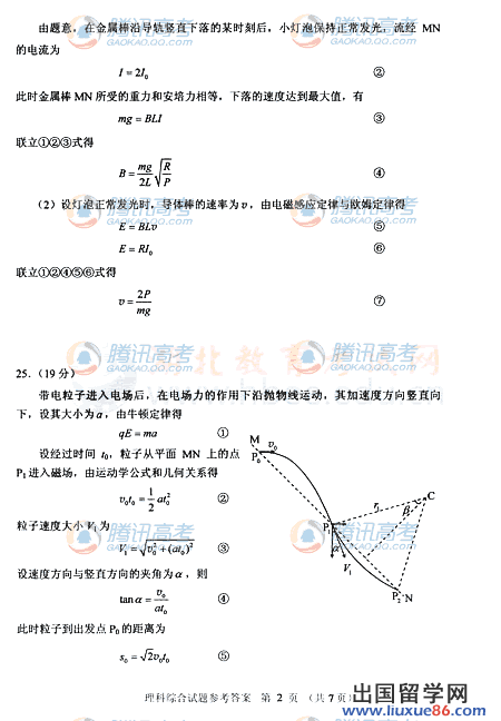 2011湖北高考理综答案