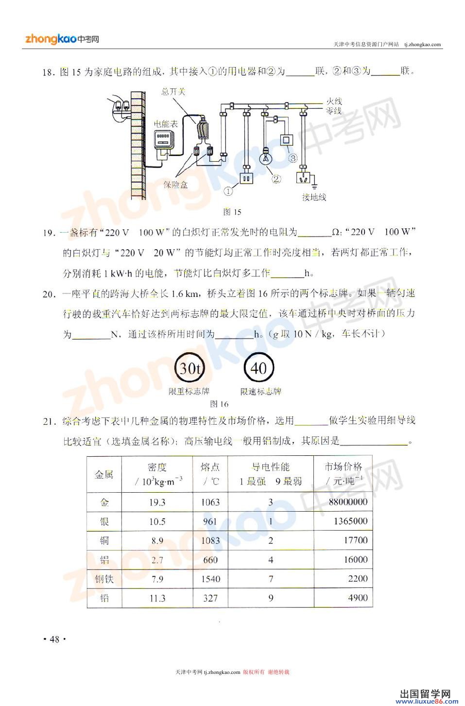 2013天津中考物理试题