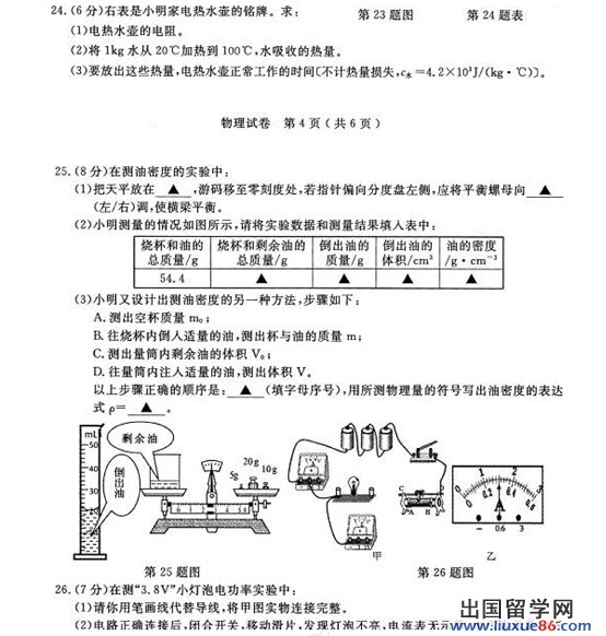 2013扬州中考物理 试题