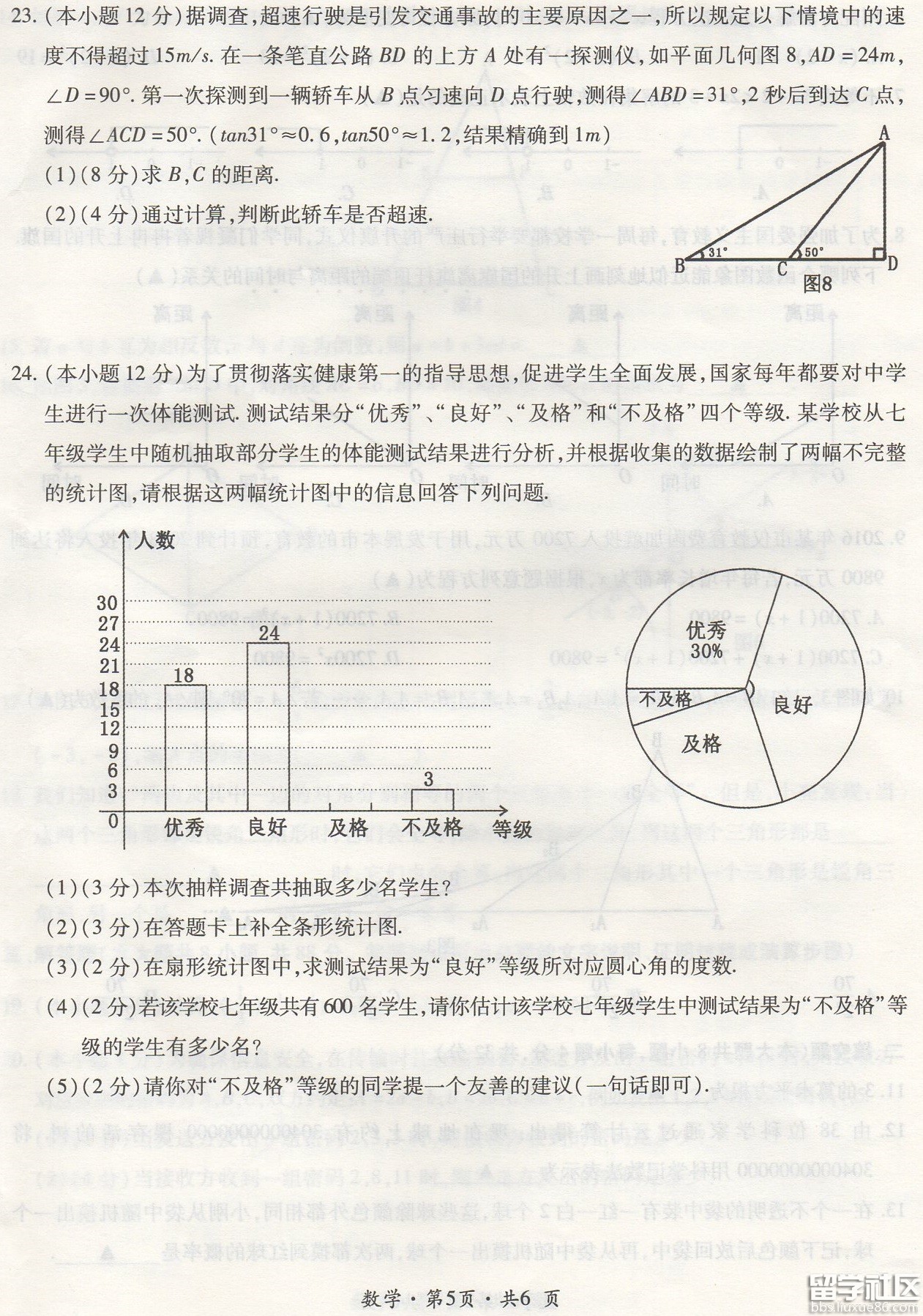 2016六盘水中考数学试题及答案（图片版）