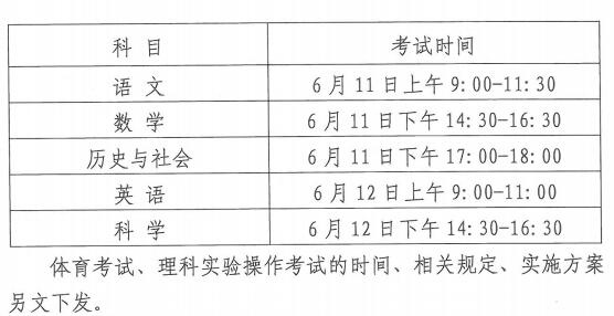 四川绵阳2017中考时间