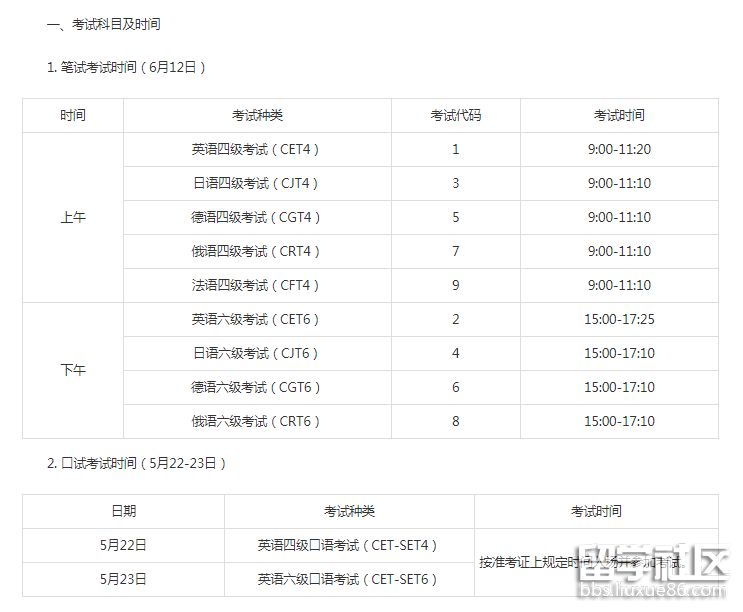 陕西2021上半年英语四六级考试时间