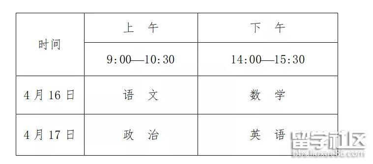 体育单招文化考试安排