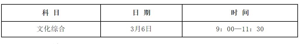 2022年分类考试招生中职毕业生文化综合考试时间安排