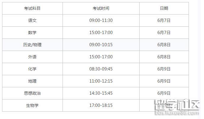 2022湖南高考时间及科目