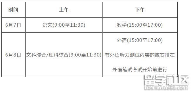 2022河南高考时间及科目